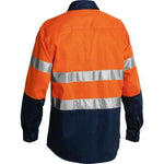 Bisley Taped HiVis 2 Tone Long Sleeve Mens Drill Shirt - BT6456-Queensland Workwear Supplies