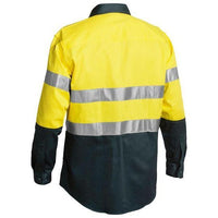 Bisley Taped HiVis 2 Tone Long Sleeve Mens Drill Shirt - BT6456-Queensland Workwear Supplies