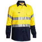 Bisley Taped HiVis 2 Tone Long Sleeve Mens Drill Shirt - BT6456-Queensland Workwear Supplies