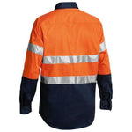 Bisley Taped HiVis 2 Tone Long Sleeve Mens Drill Shirt - BTC6456-Queensland Workwear Supplies