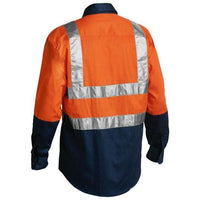 Bisley Taped HiVis 2 Tone Long Sleeve Mens Shirt - BS6267T-Queensland Workwear Supplies
