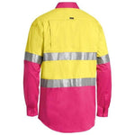 Bisley Taped HiVis Cool Lightweight 2 Tone Long Sleeve Mens Shirt - BS6696T-Queensland Workwear Supplies