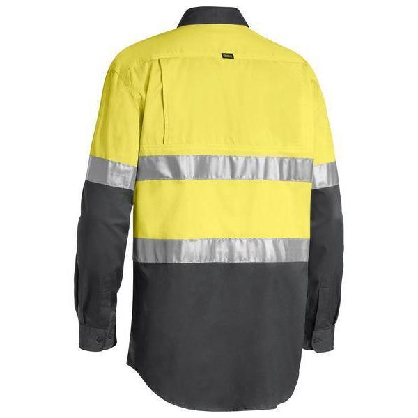 Bisley Taped HiVis Cool Lightweight 2 Tone Long Sleeve Mens Shirt - BS6696T-Queensland Workwear Supplies