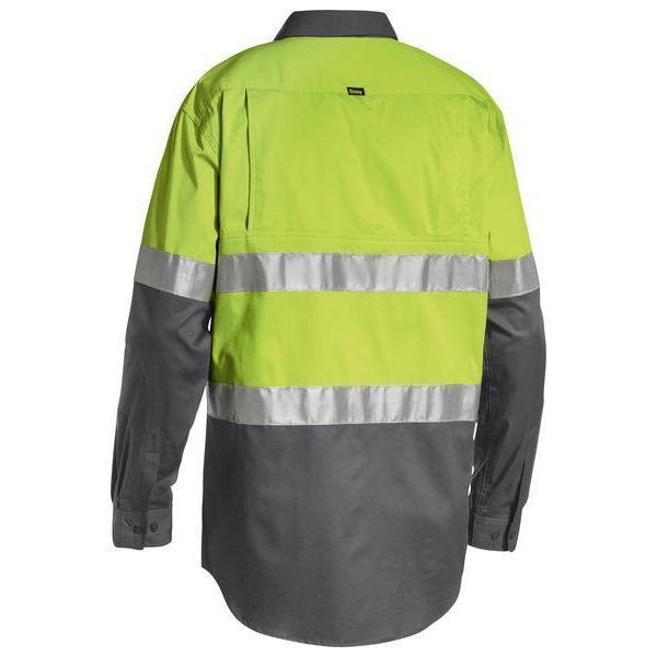 Bisley Taped HiVis Cool Lightweight 2 Tone Long Sleeve Mens Shirt - BS6696T-Queensland Workwear Supplies