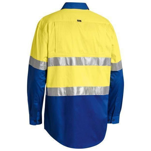 Bisley Taped HiVis Cool Lightweight 2 Tone Long Sleeve Mens Shirt - BS6696T-Queensland Workwear Supplies