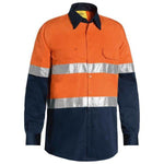 Bisley Taped HiVis Cool Lightweight 2 Tone Long Sleeve Mens Shirt - BS6696T-Queensland Workwear Supplies