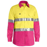 Bisley Taped HiVis Cool Lightweight 2 Tone Long Sleeve Mens Shirt - BS6696T-Queensland Workwear Supplies