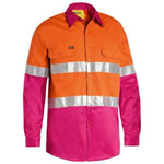 Bisley Taped HiVis Cool Lightweight 2 Tone Long Sleeve Mens Shirt - BS6696T-Queensland Workwear Supplies