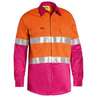 Bisley Taped HiVis Cool Lightweight 2 Tone Long Sleeve Mens Shirt - BS6696T-Queensland Workwear Supplies