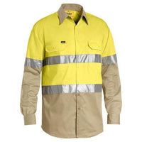 Bisley Taped HiVis Cool Lightweight 2 Tone Long Sleeve Mens Shirt - BS6696T-Queensland Workwear Supplies