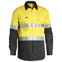 Bisley Taped HiVis Cool Lightweight 2 Tone Long Sleeve Mens Shirt - BS6696T-Queensland Workwear Supplies
