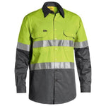 Bisley Taped HiVis Cool Lightweight 2 Tone Long Sleeve Mens Shirt - BS6696T-Queensland Workwear Supplies