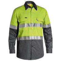 Bisley Taped HiVis Cool Lightweight 2 Tone Long Sleeve Mens Shirt - BS6696T-Queensland Workwear Supplies