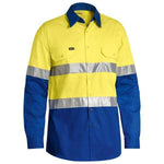 Bisley Taped HiVis Cool Lightweight 2 Tone Long Sleeve Mens Shirt - BS6696T-Queensland Workwear Supplies