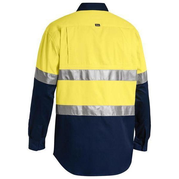 Bisley Taped HiVis Cool Lightweight 2 Tone Long Sleeve Mens Shirt - BS6696T-Queensland Workwear Supplies