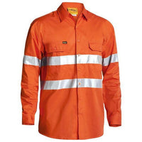 Bisley Taped HiVis Cool Lightweight Long Sleeve Mens Drill Shirt - BS6897-Queensland Workwear Supplies