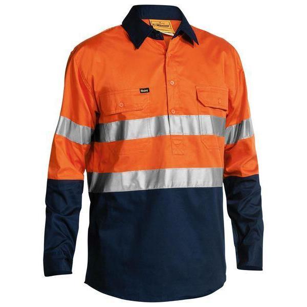 Bisley Taped HiVis Cool Lightweight Long Sleeve Mens Shirt - BSC6896-Queensland Workwear Supplies
