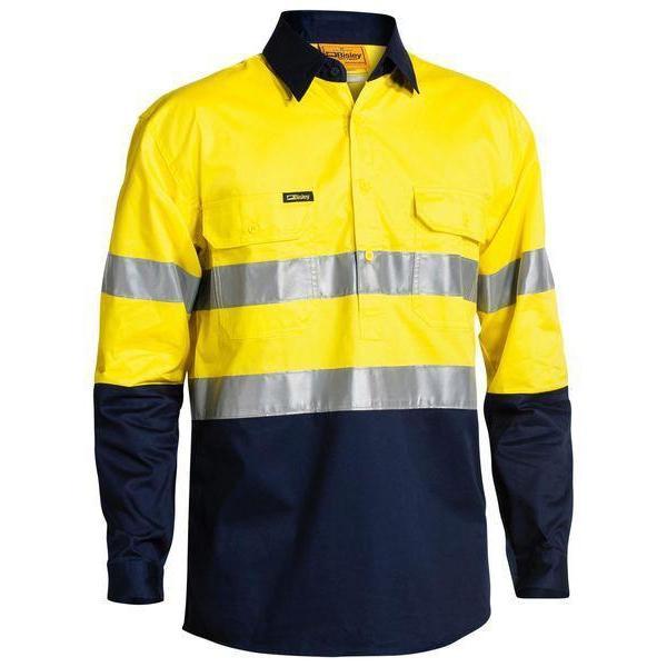 Bisley Taped HiVis Cool Lightweight Long Sleeve Mens Shirt - BSC6896-Queensland Workwear Supplies