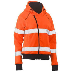 Bisley Taped HiVis Fleece Zip Front Hoodie With Shepra Lining - BKL6819T