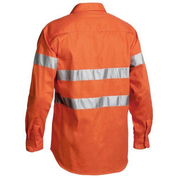 Bisley Taped HiVis Long Sleeve Mens Drill Shirt - BT6482-Queensland Workwear Supplies