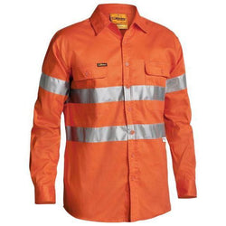 Bisley Taped HiVis Long Sleeve Mens Drill Shirt - BT6482