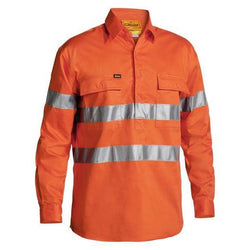 Bisley Taped HiVis Long Sleeve Mens Drill Shirt - BTC6482