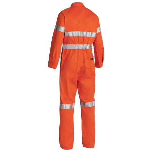 Bisley Taped HiVis Mens Drill Coverall - BC607T8-Queensland Workwear Supplies