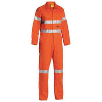 Bisley Taped HiVis Mens Drill Coverall - BC607T8-Queensland Workwear Supplies