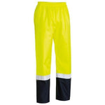 Bisley Taped HiVis Mens Rain Shell Pants - BP6965T-Queensland Workwear Supplies
