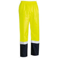 Bisley Taped HiVis Mens Rain Shell Pants - BP6965T-Queensland Workwear Supplies