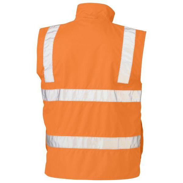 Bisley Taped HiVis Rail Wet Weather Vest - BV0364T-Queensland Workwear Supplies