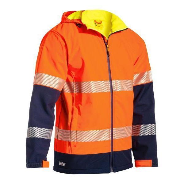Bisley Taped HiVis Ripstop Bonded Unisex Fleece Jacket - BJ6934T-Queensland Workwear Supplies