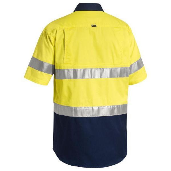 Bisley Taped HiVis Short Sleeve Mens Shirt - BS1896-Queensland Workwear Supplies