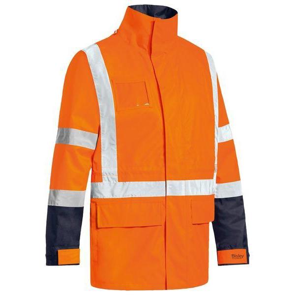 Bisley Taped HiVis TTMC 5-in-1 Unisex Rain Jacket - BJ6377HT-Queensland Workwear Supplies
