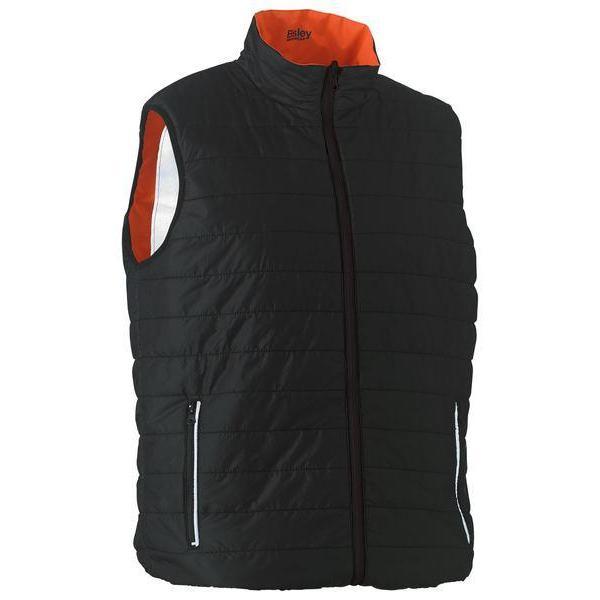 Bisley Taped HiVis Unisex Reversible Puffer Vest - BV0330HT-Queensland Workwear Supplies