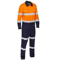 Bisley Taped HiVis Work Coveralls With Waist Zip Opening - BC6066T-Queensland Workwear Supplies