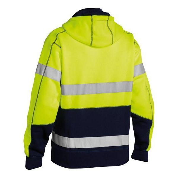 Bisley Taped HiVis Zip Fleece Hoodie With Sherpa Lining- BK6988T-Queensland Workwear Supplies