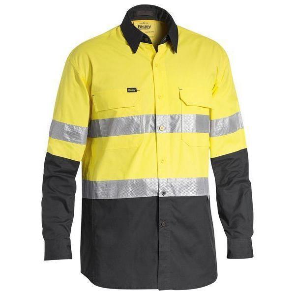 Bisley Taped X-AirFlow HiVis Ripstop 2 Tone Long Sleeve Mens Shirt - BS6415T-Queensland Workwear Supplies
