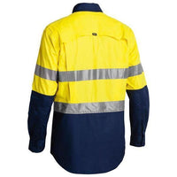 Bisley Taped X-AirFlow HiVis Ripstop 2 Tone Long Sleeve Mens Shirt - BS6415T-Queensland Workwear Supplies