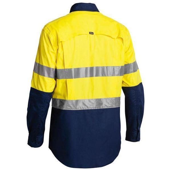 Bisley Taped X-AirFlow HiVis Ripstop 2 Tone Long Sleeve Mens Shirt - BS6415T-Queensland Workwear Supplies