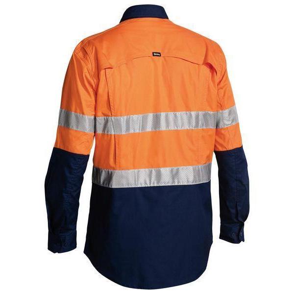 Bisley Taped X-AirFlow HiVis Ripstop 2 Tone Long Sleeve Mens Shirt - BS6415T-Queensland Workwear Supplies