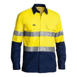Bisley Taped X-AirFlow HiVis Ripstop 2 Tone Long Sleeve Mens Shirt - BS6415T