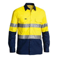 Bisley Taped X-AirFlow HiVis Ripstop 2 Tone Long Sleeve Mens Shirt - BS6415T-Queensland Workwear Supplies