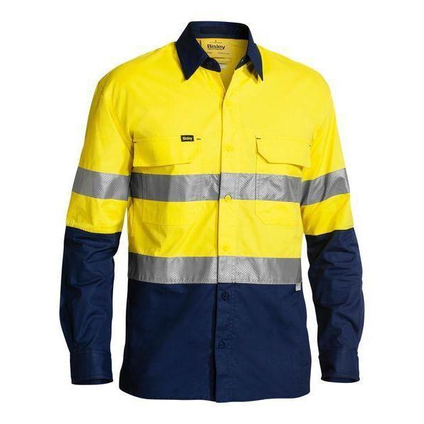 Bisley Taped X-AirFlow HiVis Ripstop 2 Tone Long Sleeve Mens Shirt - BS6415T-Queensland Workwear Supplies