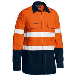 Bisley Tencate Tecasafe Plus 480 Taped HiVis Flame Retardant 2 Tone Long Sleeve Mens Shirt - BS8237T