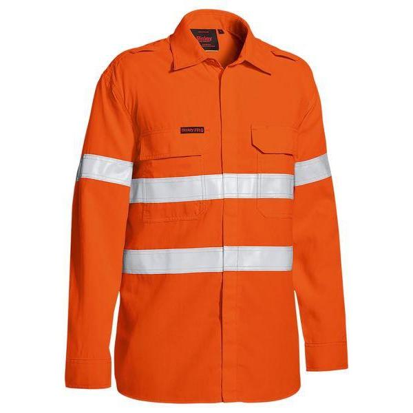 Bisley Tencate Tecasafe Plus 480 Taped HiVis Flame Retardant Long Sleeve Mens Shirt - BS8238T-Queensland Workwear Supplies