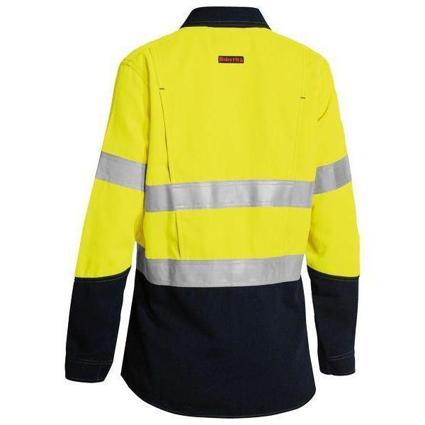 Bisley Tencate Tecasafe Plus 700 Womens Taped HiVis Flame Retardant Long Sleeve Shirt - BL8082T-Queensland Workwear Supplies
