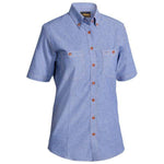 Bisley Womens Chambray Short Sleeve Shirt - B71407L-Queensland Workwear Supplies