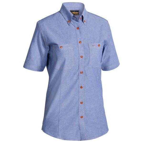 Bisley Womens Chambray Short Sleeve Shirt - B71407L-Queensland Workwear Supplies