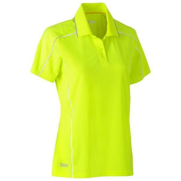 Bisley Womens Cool Mesh Polo With Reflective Piping - BKL1425-Queensland Workwear Supplies